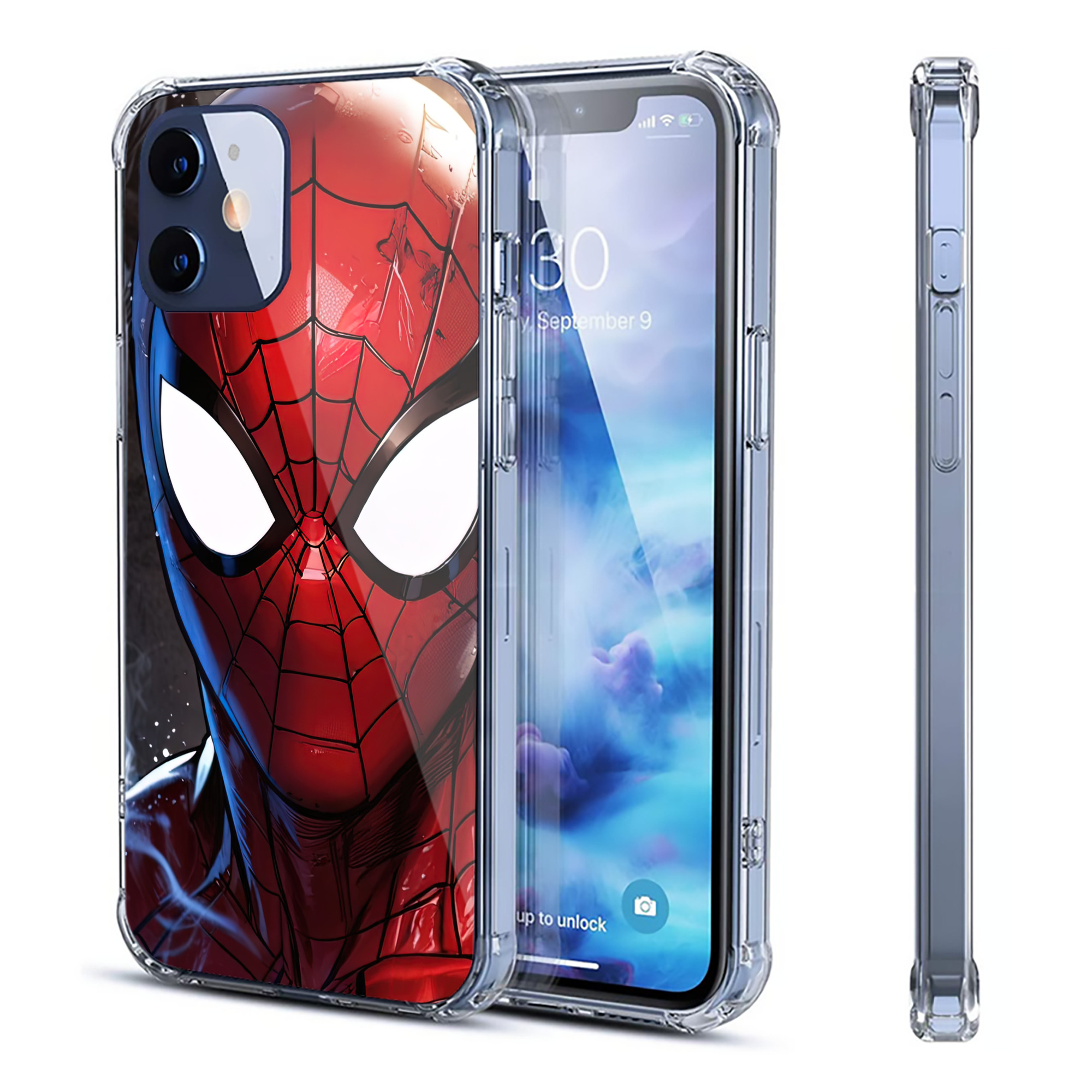（画像用） Spider Man スパイダーマン 【iPhone 12シリーズ対応】透明スマホケース（クリアソフトケース）